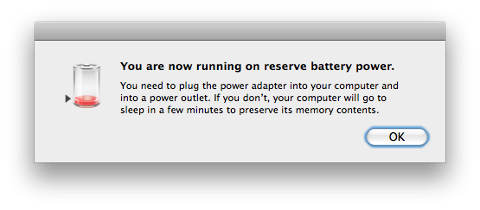 Not a good sign with no power
outlet available Low Battery Critical